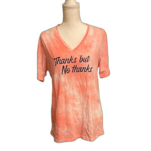 Lane Bryant Coral Tie-Dye V-Neck Tee